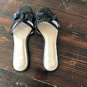 Aldo Black Sandals with Bow Detail